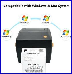 4x6 Direct Thermal Printer USB Shipping Labels Barcode FedEx USPS Windows Mac