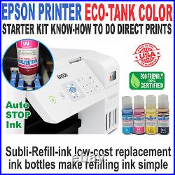 Epson Printer with Sublimation ink Heat Transfer Direct DTF T- Shirt Starter Kit