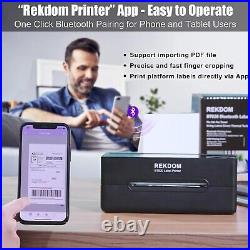 REKDOM Bluetooth Label Printer Wireless Thermal Printer for Shipping Packages