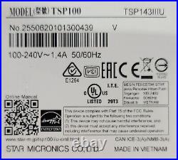 Star Micronics TSP143IIIU TSP100 Direct Thermal Receipt Printer USB