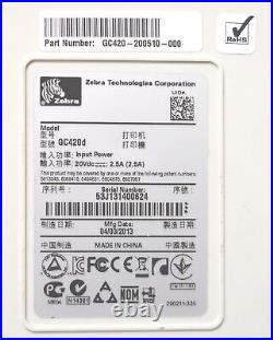 Zebra GC420d Direct Thermal Label Printer USB Serial Parallel Latest Firmware
