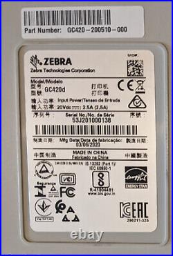 Zebra GC420d Direct Thermal Label Printer USB Serial Parallel with AC Adapter