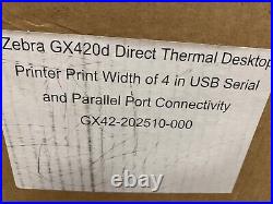 Zebra GX420d Direct Thermal Desktop Label Printer NEW OPEN BOX FAST SHIP