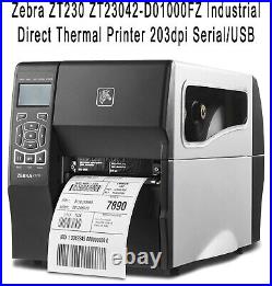 Zebra ZT230 ZT23042-D01000FZ Industrial Direct Thermal Printer 203dpi Serial/USB